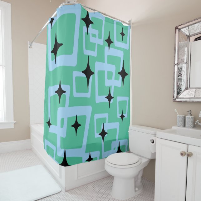 Mid-Century Modern Style 2 Shower Curtain (In Situ)