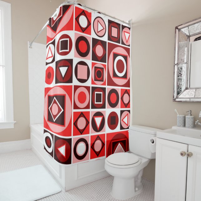 Mid-Century Modern Style 8 Shower Curtain (In Situ)