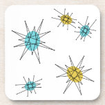 Mid Century Modern style, Atomic Starburst Coaster<br><div class="desc">Artist interpretation of a Mid-Century Modern Atomic Starburst design. You can customise with your own background (shown in white).</div>