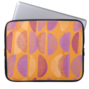 Mid century modern style illustration pattern laptop sleeve