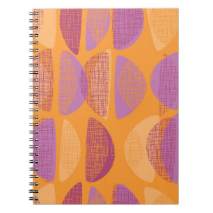 Mid century modern style illustration pattern notebook