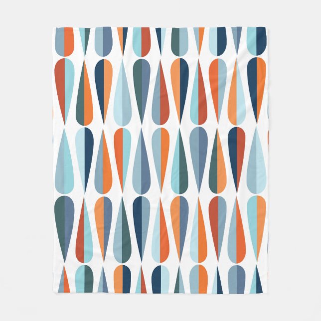 Mid century modern style retro seamless pattern wi fleece blanket (Front)