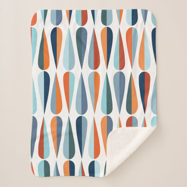 Mid century modern style retro seamless pattern wi sherpa blanket (Front)