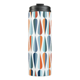 Mid century modern style retro seamless pattern wi thermal tumbler