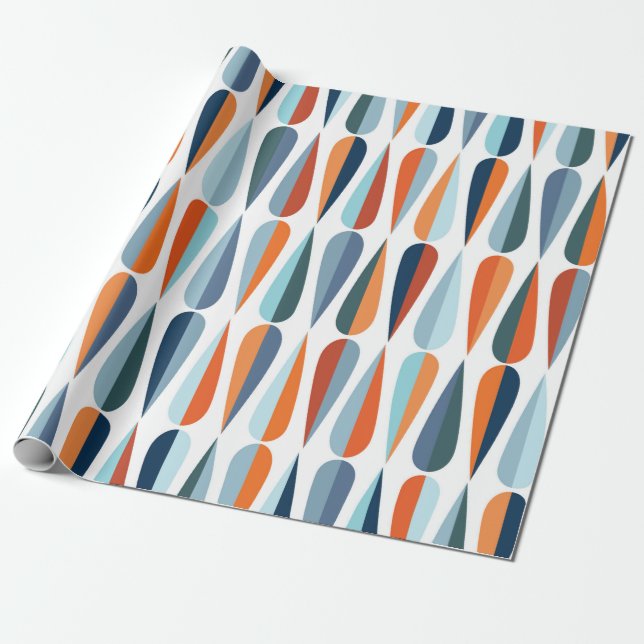 Mid century modern style retro seamless pattern wi wrapping paper (Unrolled)