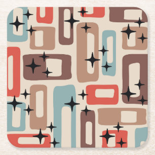 Mid Century Modern Style Square Paper Coaster