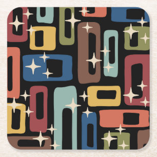 Mid Century Modern Style Square Paper Coaster