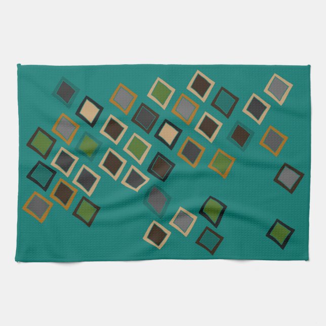 Mid Century Modern Style Tea Towel (Horizontal)