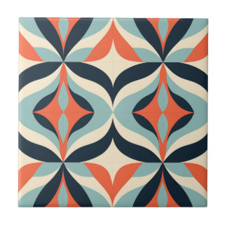Mid-Century Modern Stylised Geometric Pattern Tile