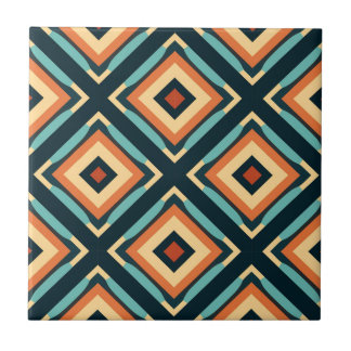 Mid-Century Modern Stylised Geometric Pattern Tile