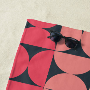 Mid-Century Modern Summer Sunset Beach Towel