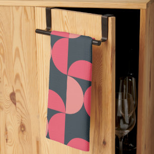 Mid-Century Modern Summer Sunset Tea Towel