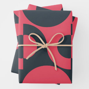 Mid-Century Modern Summer Sunset Wrapping Paper Sheet
