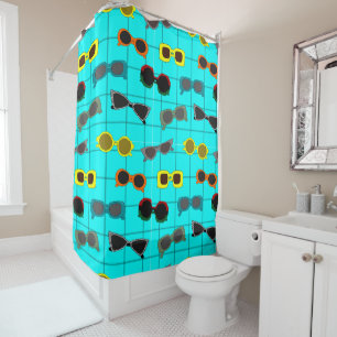 Mid-Century Modern Sunglasses Shower Curtain