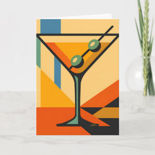 Mid Century Modern Sunrise Bauhaus Martini Card