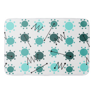Mid Century Modern Sunshine Turquoise Bath Mat