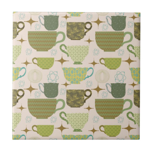 Mid Century Modern Teacup Tile (Front)