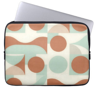 Mid Century Modern Terracotta Abstract Shapes Laptop Sleeve