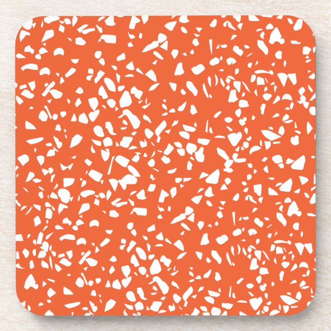 Mid Century Modern Terrazzo Coasters Orange (Front)