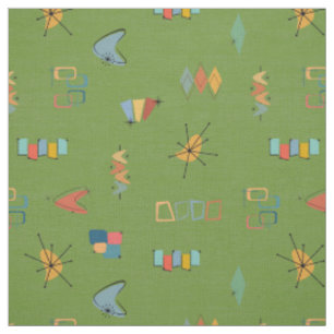 Mid Century Modern Textured Avocado Fabric