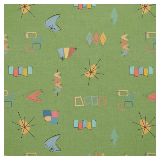 Mid Century Modern Textured Avocado Fabric (Swatch)