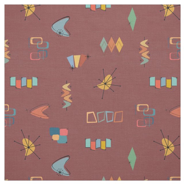 Mid Century Modern Textured Grey Sangria Fabric (Swatch)