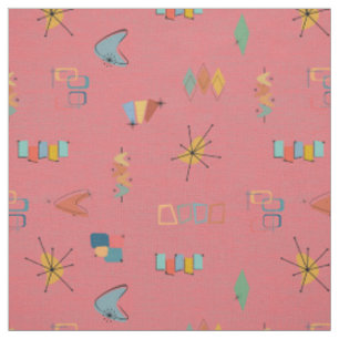 Mid Century Modern Textured Watermelon Fabric