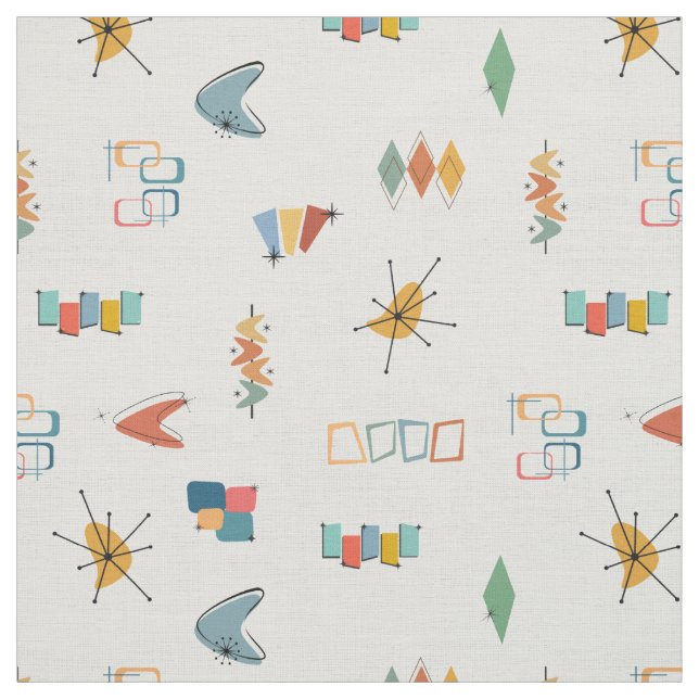 Mid Century Modern Textured White Fabric (Swatch)