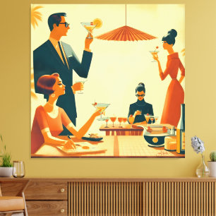 Mid Century Modern The Martini Cocktail Critics Canvas Print