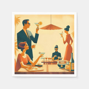 Mid Century Modern The Martini Cocktail Critics Napkin
