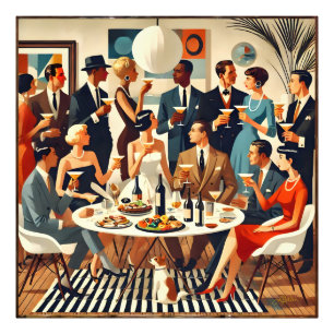 Mid Century Modern The Martini Intellectuals Photo Print