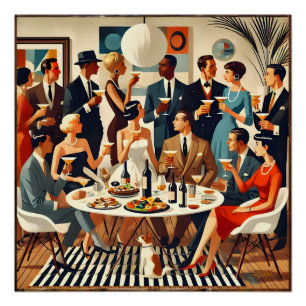 Mid Century Modern The Martini Intellectuals Poster
