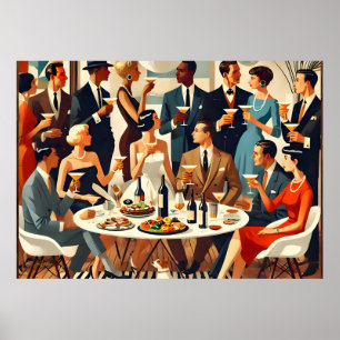 Mid Century Modern The Martini Intellectuals Poster