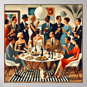 Mid Century Modern The Martini Intellectuals Poster