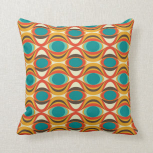 Mid-Century Modern Throw Pillow, Eye Pattern Cushion