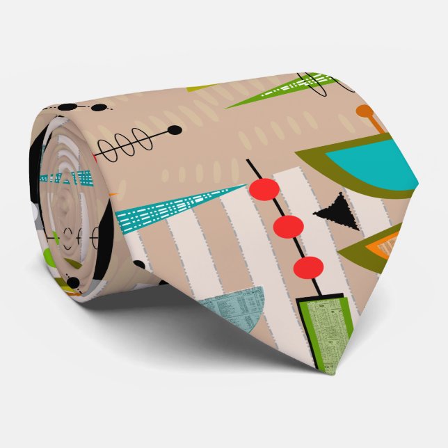 Mid-Century Modern Tie for Men #31 (Rolled)