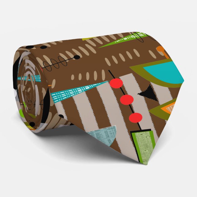 Mid-Century Modern Tie for Men #32 (Rolled)