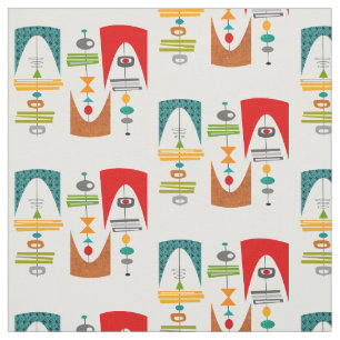 Mid-Century Modern Tiki Tok Fabric