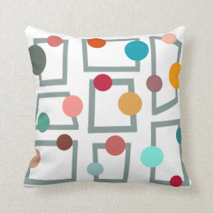 Mid-century Modern Trapezoids and Circles Cushion