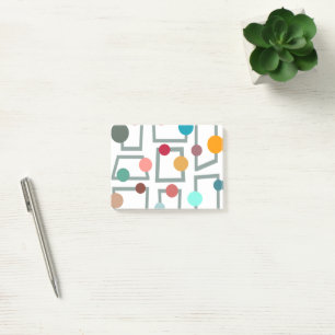 Mid-century Modern Trapezoids and Circles Post-it Notes