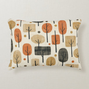 Mid Century Modern Tree Pattern Decorative Cushion