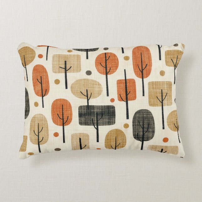 Mid Century Modern Tree Pattern Decorative Cushion (Front)