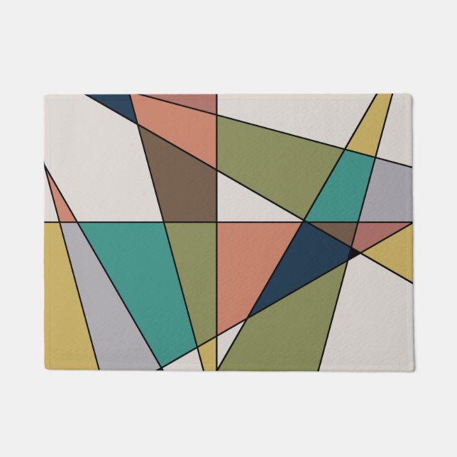 Mid Century Modern Triangle Abstract Doormat (Front)