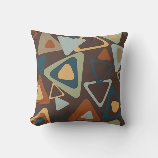 Mid Century Modern Triangles Accent Pillow (Front)