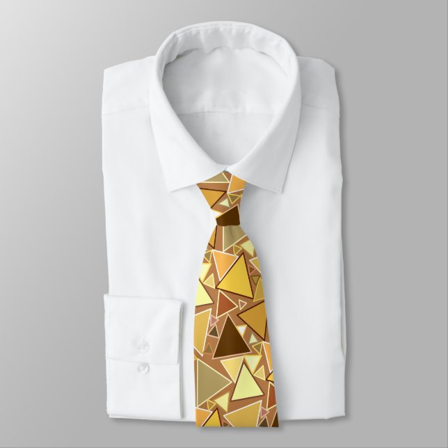 Mid-Century Modern Triangles, Mustard Yellow Tie (Tied)