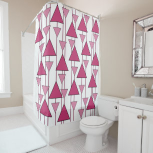 Mid-Century Modern Triangles Shower Curtain