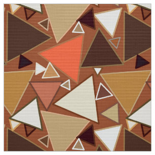 Mid-Century Modern Triangles, Tan, Brown and Beige Fabric