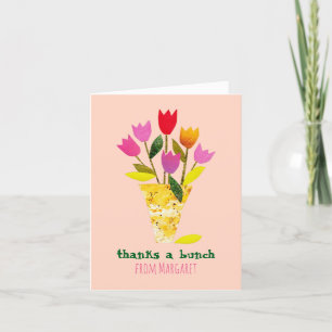 Mid-Century Modern Tulips Cute Hand-Illustrated Thank You Card