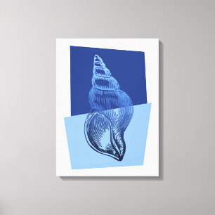 Mid-Century Modern Turban Shell Print Ocean Blue