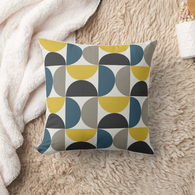 Mid-Century Modern Turmer Gunmetal and blue Cushion (Blanket)